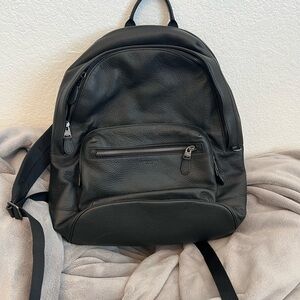 Coach Black Leather Backpack